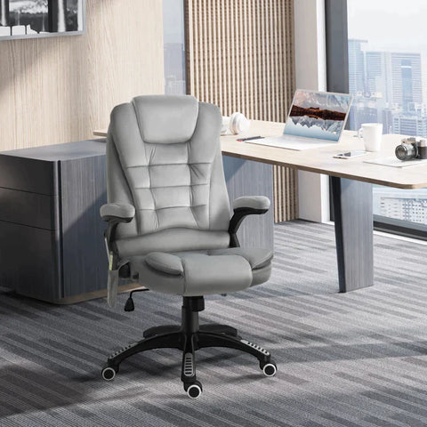Rootz Office Chair - Massage Chair - Gaming Chair - Executive Chair - Ergonomic Swivel Chair - Height-adjustable - Grey