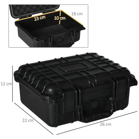 Rootz Tool Cases - Outdoor Protection Box - 2 Wheeled - 2 Handle - Waterproof Valuables Case - With Air Valve - Black - 34cm x 29cm x 15cm