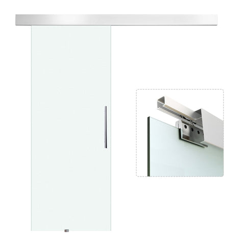 Rootz Glass Sliding Door - Sliding Door - Room Door With Handle Bar - Satin Finish Sliding Door - Interior Sliding Door - Fully Satin Finish - 90 x 205 cm