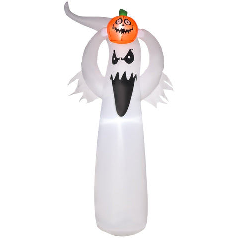 Rootz Halloween Opblaasbare Geest - Opblaasbare Geest - Halloween Decoratie - Met LED's - Wit/Oranje - 80 x 40 x 180 cm