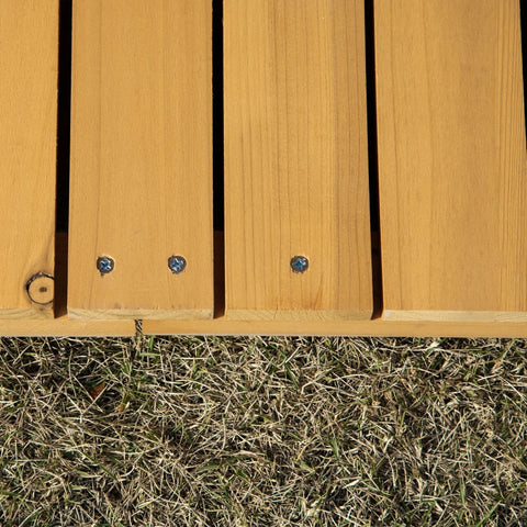 Rootz Massief Houten Hondenhok - Geïsoleerd Hondenhok met 2 Kamers - Asfaltdak - Buitenhut met Terras - Geel + Groen - 127 x 110 x 109 cm