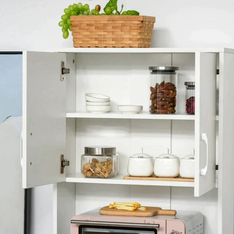 Rootz Storage Cabinet - Kitchen Cabinet - Kitchen Cupboard - Tall Cabinet - White - 60 x 40 x 150 cm