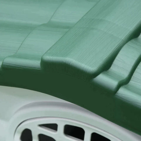 Rootz hondenkennel - hondenhok - hondenaccessoires - dierbenodigdheden met dak - luikpoort - schuilplaats voor middelgrote honden - luchtcirculatie - groen/zwart/wit - 111 x 84 x 80 cm