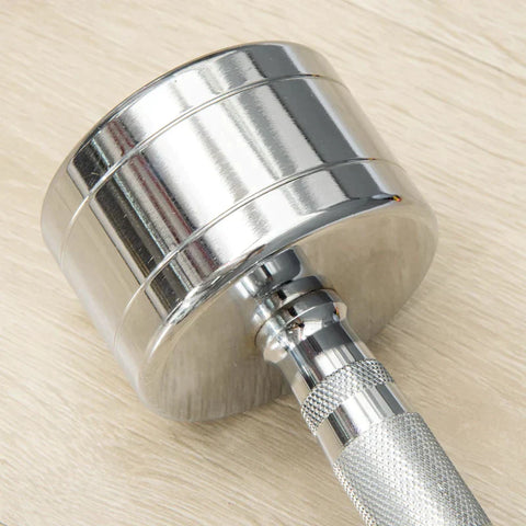 Rootz Dumbbells - Set Of Two Dumbbells - Practical Dumbbell Set - Smooth Surface - Knurled Handle - Compact Shape - 2 x 7 kg - Iron - Silver - 24 x 9 x 9 cm