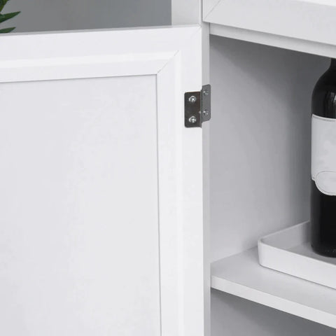 Rootz Kitchen Cabinet - Storage Cabinet - Kitchen Cupboard - Country Style - 2 Cabinets 1 Drawer - Wood - White - 74 cm x 39.5 cm x 183 cm