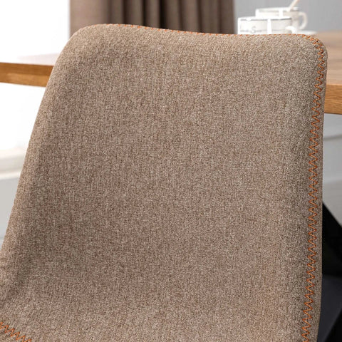 Rootz Dining Chairs - Velvet Look Dining Chairs - Scandinavian Design - Light Brown - 47.5W x 55.5D x 77.5H cm