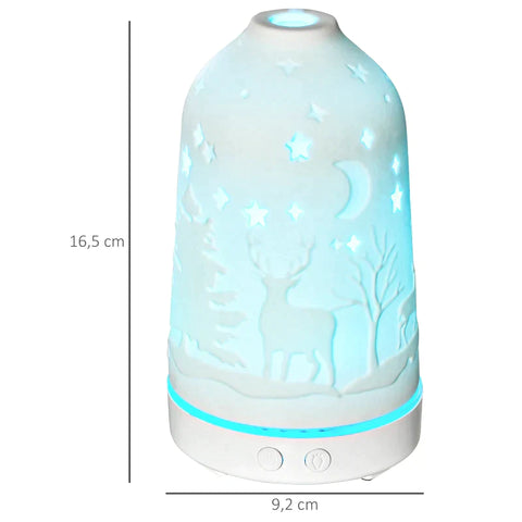 Rootz Aroma Diffuser - Fragrance Diffuser - LED lights humidifier - 9.2 cm x 9.2 cm x 16.5 cm