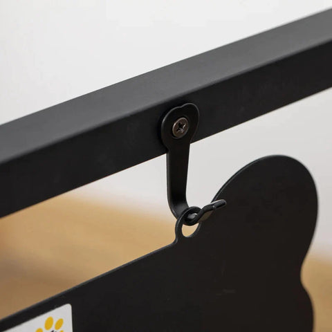 Rootz Raised Dog Bowl - Double Bowl Feeder with Steel Bowls - Pet Bowl - Height Adjustable - Pinewood - Black - 58 x 32 x 50 cm