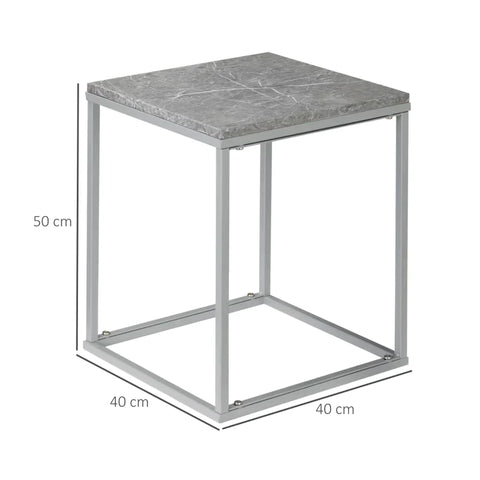 Rootz Patio Table - Garden Table - Side Table - Coffee Table - With Metal Frame - For Garden - Metal - Grey - 40 x 40 x 50 cm