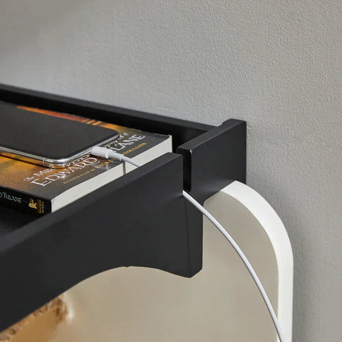 Rootz Nachttischregal zum Aufstecken, Hängeregal, Bettseitenregal, Tischtablett mit 2 Drahtschlitzen