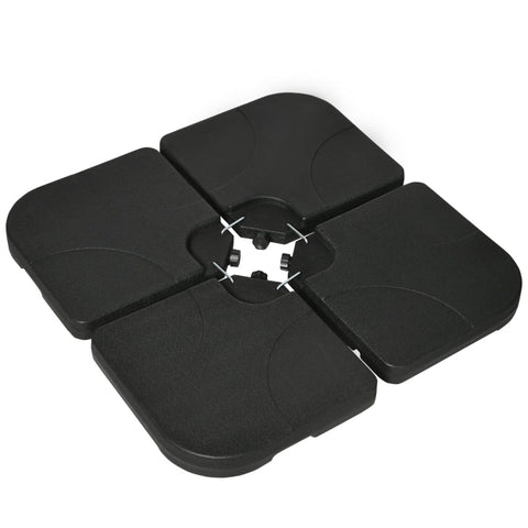 Rootz Parasol Base Weight Plates - Fillable - Weatherproof - Black - 104 cm x 104 cm x 7.5 cm