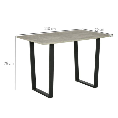 Rootz Dining Table - Dining Room Table - 6 People Dining Table - MDF/Steel - Light Gray - 140L x 80W x 76H cm