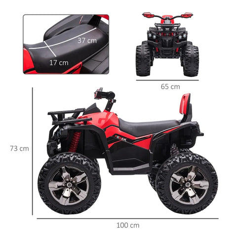 Rootz Electric vehicles - 3-8 Km/hn- Operating Time - Led Headlight - Music Player Usb - Children 3 To 5 Years - Plastic - Red - 100L x 65W x 73H cm