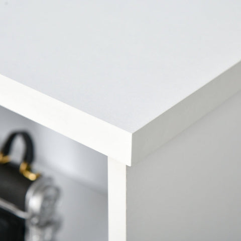 Rootz Bookshelf - Simple Modern 4-Compartment Low Bookcase - 2-Tier with Moving Shelves - Display Storage Unit - Home - Office - Living Room Furniture - White - 118.2cm x 29.5cm x 76.5cm