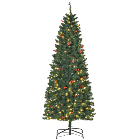 Rootz Kerstboom - Kunstkerstboom - Kerstdecoratie - Kerstboom Met Bessen - Groen - 63 cm x 63 cm x 180 cm