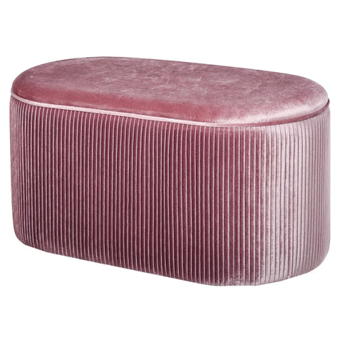 Rootz Upholstered Bench - Storage Space - Chest Bench - Living Room - French Style - Velvet Elegant - Pink - 81 x 40 x 41 cm