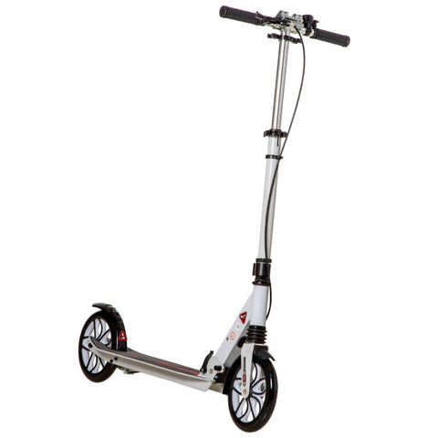 Rootz Kick Scooter - Scooter Kickscooter - Foldable Scooter - With 200 Mm Non-slip Tires - Height Adjustable - White/Black - 94 x 38 x 90-104 cm