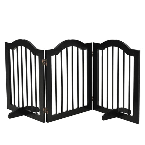 Rootz Dog Gate - Dog Barrier Safety Gate - Dog Guard - 3-part Grid - Barrier Door Safety Gate - Black - 154.5 x 29.5 x 61 cm