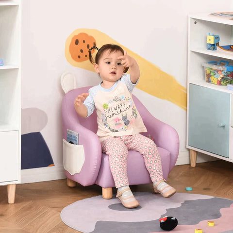 Rootz Kindersessel - Kindersofa - Minisofa - Tierohrsessel - Rosa