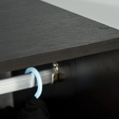 Rootz Wardrobe Sets - Mobile Wardrobe - Wardrobe Cabinet - Shelf 4 Swivel Wheels - Living Room - Bedroom Aluminum - Black - 60 x 40 x 128 cm