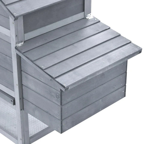Rootz Chicken Hutch - Bantam Chicken Coop - Chicken House - Removable Floor Pan - Fir Wood - Grey - 150.5 cm x 54 cm x 87 cm