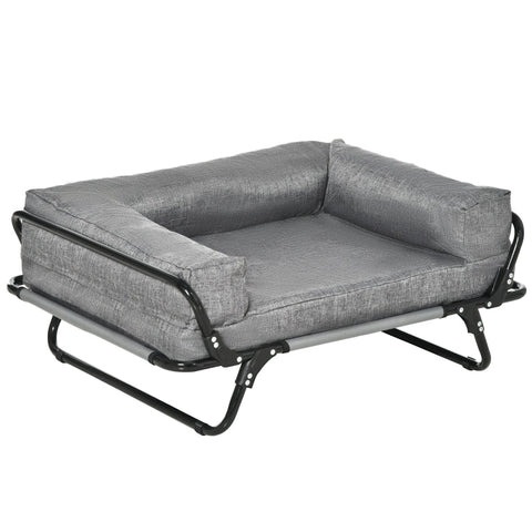 Rootz Hondensofa - 2 In 1 Pet Sofa - Pet Bed - Dog Lounger - Cat Sofa - Verhoogd Dog Bed - Slaapplaats Voor Katten Honden - Grijs - 80 x 59 x 36 cm