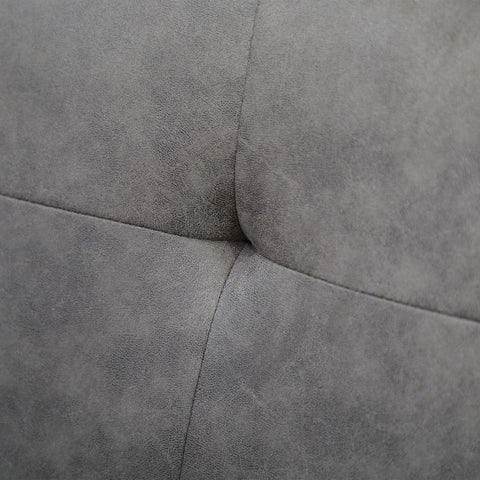 Rootz-Sessel – Stuhl – modernes Design – Knopfdetail – Stahlrahmen – dicke Polsterung – Dunkelgrau – 62 x 77 x 84 cm