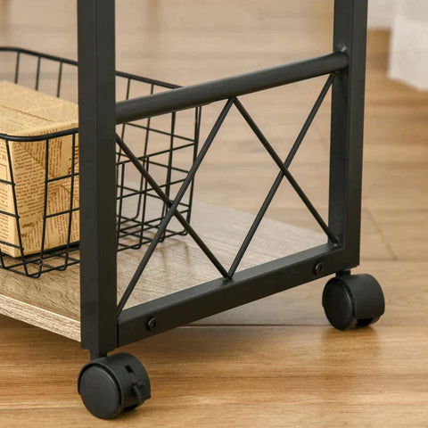 Rootz Kitchen Trolley - Side Table - Serving trolley - Kitchen Cart - Rollable Kitchen Trolley