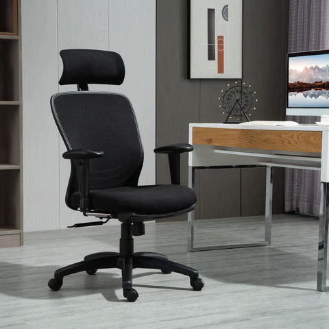 Rootz Office Chair - Desk Chair - Computer Chair - Home Office Chair - Ergonomic Chair - Black - 68x72x110-118 cm