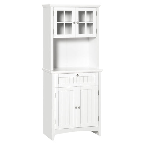 Rootz Kitchen Cabinet - Display Cabinet - Storage Cabinet - Cabinet - White - 68.6W x 40D x 164Hcm