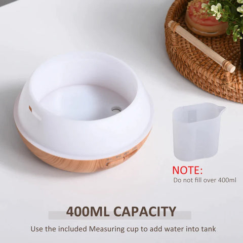 Rootz Aroma Diffuser - Oil Diffuser & Water Humidifier - Humidifier with 7 Color - LED Lights - Home - Office - Bedroom - Essential Oils - Natural - 400 ml