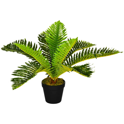 Rootz Kunstplanten - Tropische Kunstpalmplant - Kunstmatige Replica - Groen + Zwart - 50cm