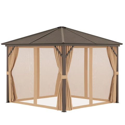 Rootz Gazebo - Garden Gazebo - Pavillon - Garden Pavillon - Party Tent - Brown