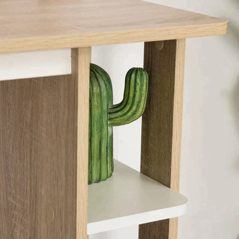 Rootz Desk - Bookshelf - Computer Desk - Office Table - Nature/White - 100 x 44 x 74 cm