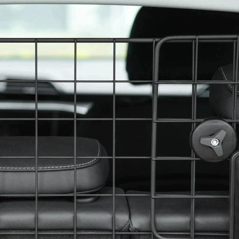 Rootz Dog Guard - Car Universal Trunk Guard - Dog Guard Divider - Adjustable - Metal - Black - (90-120) x 40.5 cm