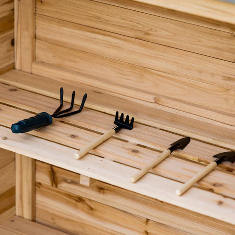 Rootz Garden Storage Cabinet - Garden Cabinet - Plant Table - With Base Cabinet - Tool Shed - Garden Shed - 83 x 40 x 92 cm