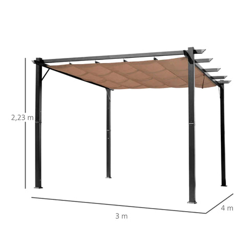 Rootz Pergola - Pergola Gazebo - Tuinpergola - Grijs+bruin