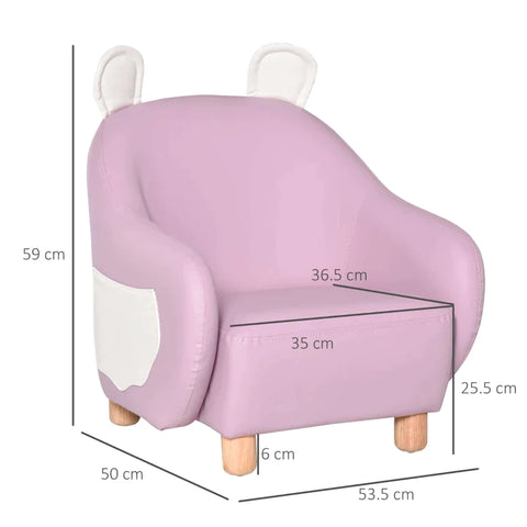 Rootz Kindersessel - Kindersofa - Minisofa - Tierohrsessel - Rosa