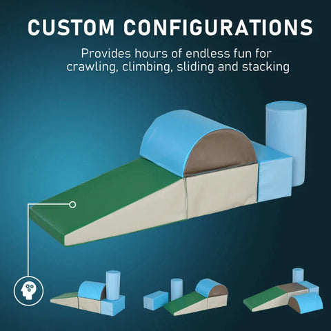 Rootz Building Block Set - Foam Building Blocks - Building Toys - Foam Blocks - Blue/Green