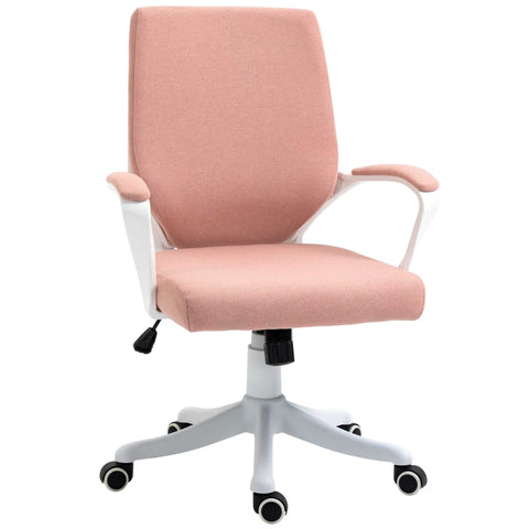 Rootz Office Chair - Desk Chair - Home Office Chair - With Rocker Function - Pink/White - 62x69x92-100 cm