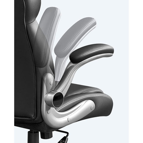 Rootz Office Chair - Office Chair With Folding Armrests - Ergonomic Office Chair - Adjustable Swivel Chair - Modern Desk Chair - Armrest Office Chair - Plywood - Black - 70 x 72 x (119-129) cm (L x W x H)