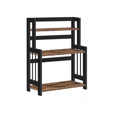 Rootz Spice Rack - Spice Rack Organizer - 3 Levels Spice Rack - Spice Rack Shelf - Vintage Brown/Black - 41 x 18 x 53 cm