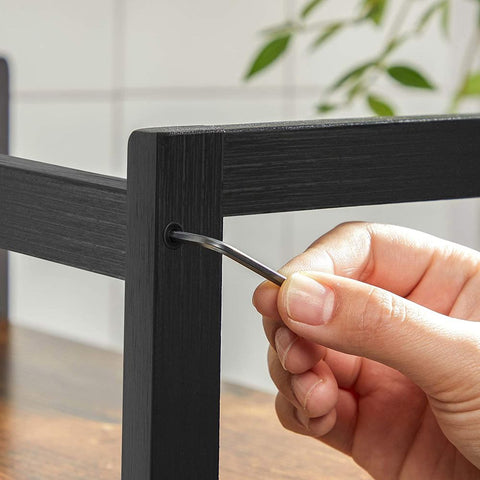 Rootz Spice Rack - Spice Rack Organizer - 3 Levels Spice Rack - Spice Rack Shelf - Vintage Brown/Black - 41 x 18 x 53 cm