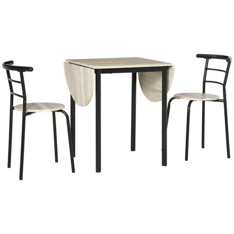Rootz 3-piece Seating Group - Oval Table With Two Chairs - Black + Natural - 120 x 60 x 75 cm