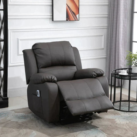Rootz Massage Chair - Stand-up Aid - Relaxation Chair - TV Chair With Massage Function - Reclining Function - Brown - 92 X 92.5 X 101 cm