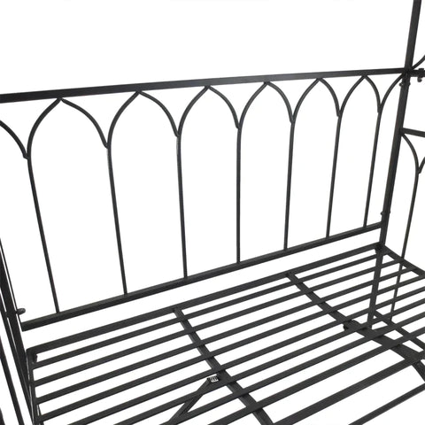 Rootz Rose Bench - Arbor Bench - Philosopher's Bench - Garden Bench - Black - 115Lx50Wx203H cm