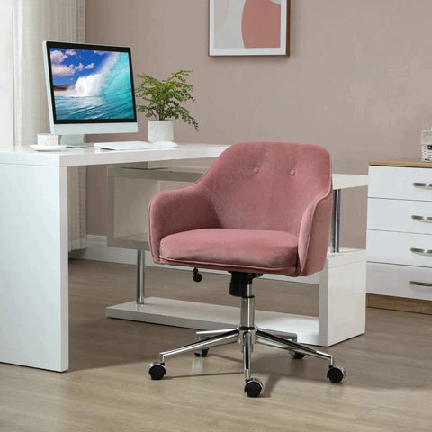 Rootz Office Chair - Desk Chair - Working Chair - Swivel Chair - With Rocker Function - Pink - 61 X 59 X 80.5-90.5 Cm
