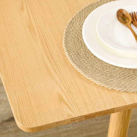 Rootz Dining Table - For 4-6 People - Folding Table - Kitchen Table - Solid Wood - Oak+natural - 130L x 80W x 76H cm