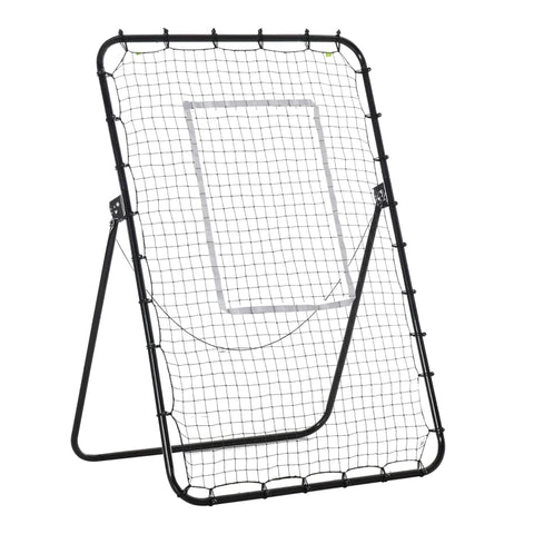 Rootz Voetbal Rebound Net - Verstelbare Hoek - Hoogte Verstelbaar - Rebounder Kickback - Zwart - 123cm x 73cm x 178,5cm