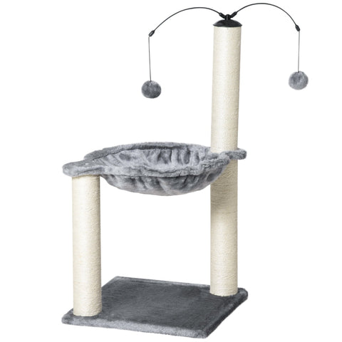Rootz Scratching Post - Cat Tree - Cat Play Tree - Climbing Tree - Grey - 39.5x39.5x83 cm